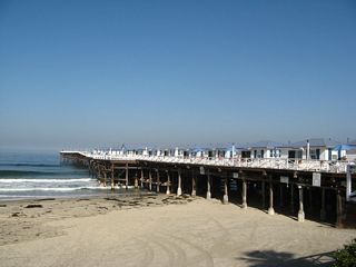 Crystal Pier as seen from the south in Pacific Beach within the city of San Diego.