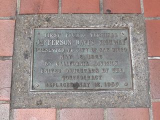 The Jefferson Davis Highway marker was originally placed in 1926 and subsequently replaced in 1956.