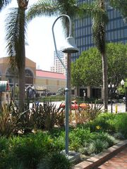 An El Camino Real bell marker is located in Horton Plaza Park near the Pacific Milestone.