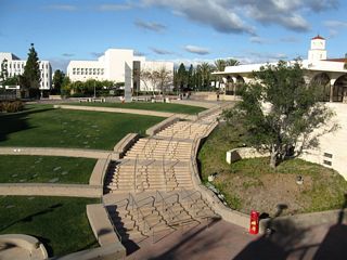 San Diego State University trolley station on the Green Line.