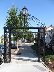 Some of the historic Talmadge gates are located along Madison Avenue and the south side of Monroe Avenue.