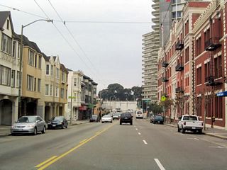 North Point Street is located near the bay, just west of the North Waterfront (Pier 39 and North Embarcadero) and north of North Beach, near the intersection of North Point, Colmbus, and Leavenworth.