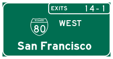 Continue west on Business 80 and U.S. 50 to downtown Sacramento and San Francisco