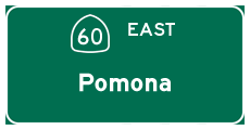 Continue east on California 60 to Pomona