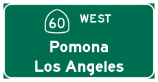 Continue west on California 60 to Los Angeles