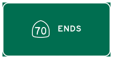 California 70 ends