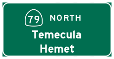 Proceed North on California 79