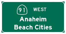 Continue west to Santa Ana Canyon and Anaheim