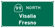 Continue north on California 99 to Visalia, Fresno, and Sacramento