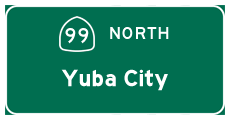 Continue north on California 99 to Yuba City and Chico