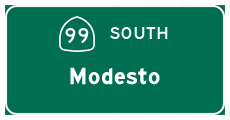Continue south on California 99 to Modesto and Fresno