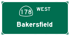 Continue west to Bakersfield