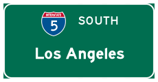 Transition onto Interstate 5 south to Los Angeles
