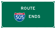 Interstate 505 ends