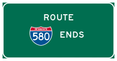 I-580 ends