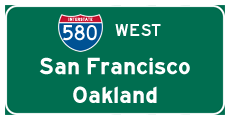 Continue west on I-580 to Oakland