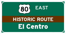 Proceed east on U.S. 80 to Ocotillo and El Centro