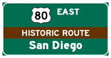 Proceed west on U.S. 80 to San Diego