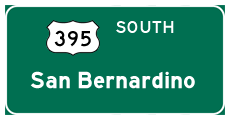 Continue south on U.S. 395 to San Bernardino