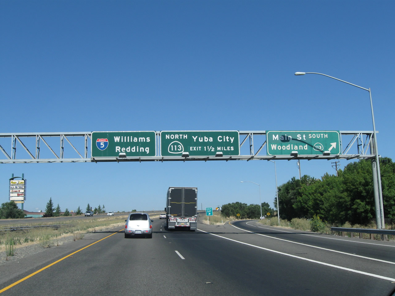 California AARoads Northbound Interstate 5 Yolo County