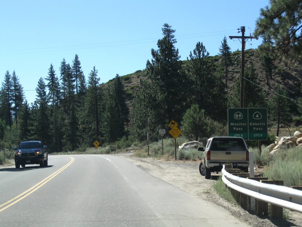 California Aaroads California 89 South Meyers To Markleeville