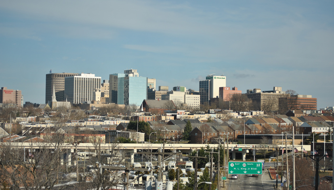 Wilmington, DE skyline from I-95