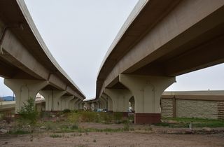 The viaduct system along Interstate 25 extends south from Commercial Street to Main Street (SH 12) in Trinidad.
