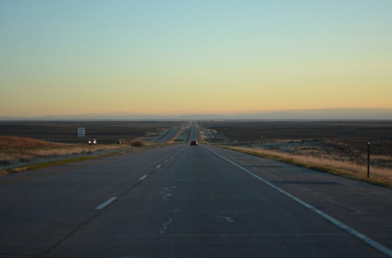 Interstate 76 west in Weld County, CO