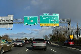 Exit 1 A departs D.C. 295 north to Pennsylvania Avenue east. MD 4 extends the arterial route to Forestville and Andrews Air Force Base.