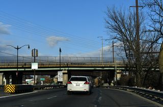 The left exit for Benning Road ties into ramps from Kenilworth Avenue south and the Benning Road viaduct.