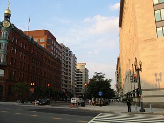 New York Avenue NW travels east from 15th Street NW and the Department of Treasury to Mt. Vernon Square.