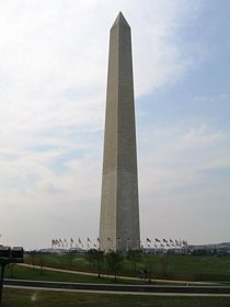 Views of the Washington Monument west of 15th Street on the National Mall.