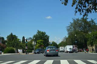 17th Street NW leaves the National Mall at the intersection with Constitution Avenue NW. Constitution Avenue doubles as U.S. 50 west to I-66 and east to 6th Street NW.