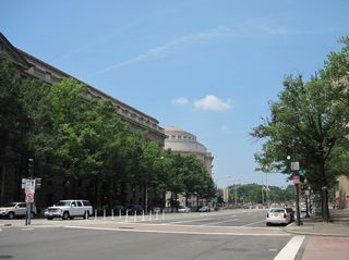 12th Street NW intersects Pennsylvania Avenue NW. The street emerges from a tunnel below the National Mall ahead of Constitution Avenue NW (U.S. 50).