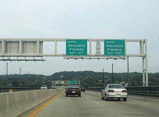 Pennsylvania Avenue carries traffic from the east end of Southeast Boulevard across the Anacostia River to the Anacostia Freeway (D.C. 295).