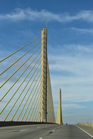 Cables supporting the Chesapeake and Delaware Canal Bridge are painted gold, a tribute to one of the state colors (the other being blue).