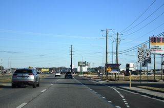 Belltown Road (SR 1D/23) branches south from SR 1 to connect Coastal Highway with U.S. 9/SR 404 west to Georgetown in addition to Beaver Dam Road and Plantation Road.