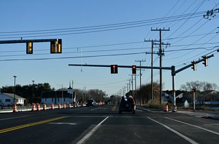 Salt Marsh Boulevard returns to SR 1D (Plantation Road) at a signalized intersection across from Shady Road (Rd 276) east to U.S. 9/SR 1 (Coastal Highway).
