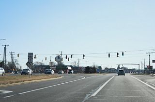 SR 1 Business separates from SR 1 with U.S. 113 at a wye interchange just north of Walnut Street and Warner Road.