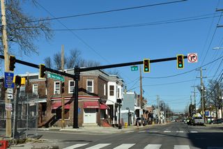 B Street flows west from Claymont Street near Hicks Park to a public housing complex at Townsend Street.