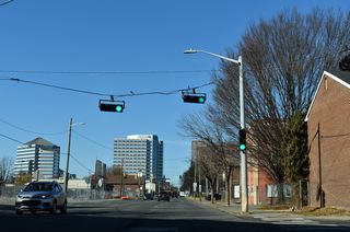 U.S. 13 follows the couplet of Church Street northbound and Spruce Street southbound through the East Side community between 4th and 11th Streets.