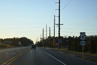 U.S. 9/SR 404 reassurance markers posted west between Hudson Road and the Shoreview Woods subdivision.