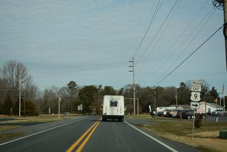U.S. 9 leads east 9.6 miles from U.S. 9 Truck (Park Avenue) to SR 1 at Five Points. A lone shield references the truck route as continuing east along the U.S. 9 mainline.