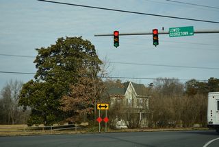 U.S. 9 Truck ends at U.S. 9 (Lewes Georgetown Highway) by the Saulsbury Switch subdivision, 1.4 miles east of the Georgetown limit.