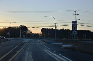The realignment of Park Avenue ties into Bedford Street (Rd 431) at a roundabout across from Arrow Safety Road.