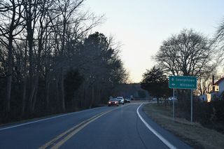 Cedar Lane (Rd 318) heads south from U.S. 9 Truck (Park Avenue) to become Patriots Way at Zoar Road en route to the town of Millsboro.