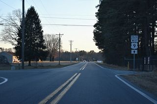 Springfield Road (Rd 47) intersects U.S. 9 Truck (Park Avenue) across from Sussex Avenue to Delaware Coastal Airport (GED).