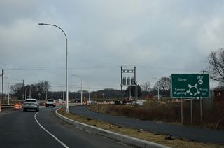 Construction of the East Camden Bypass included an extension of Old North Road south into a five-leg roundabout with Lebanon Road an Rising Sun Road (Rd 2) south.