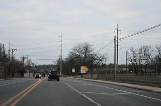 U.S. 13 (Philadelphia Pike) enters Delaware through the industrial north side of unincorporated Claymont.