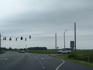 SR 14 (Milford Harrington Highway) west at SR 15 (Canteberry) prior to development of the Milford Corporate Center.